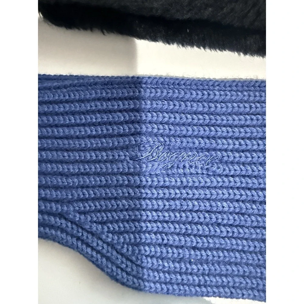 3 PIECE SET BLUE BOGNER WOMENS SKI HEAD BANDS &‎ HAT FUR NYLON KNIT W